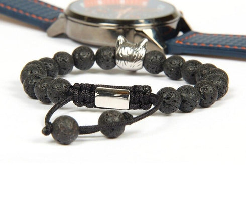 Bracelet Loup Rocher de Lave